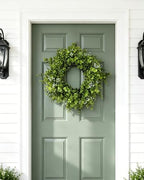 24in Boxwood Wreath for Front Door, Green Wreaths,Greenery Summer Wreath for All Season,Farmhouse, Outdoor, Porch, Garden, Wedding Decor - Image 6