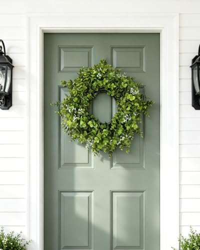 24in Boxwood Wreath for Front Door, Green Wreaths,Greenery Summer Wreath for All Season,Farmhouse, Outdoor, Porch, Garden, Wedding Decor - Image 6