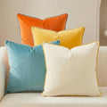 Mecatny Velvet Decorative Throw Pillow Covers 20x20 Set of 4 Orange/Yellow by Mecatny