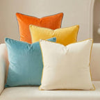 Mecatny Velvet Decorative Throw Pillow Covers 20x20 Set of 4 Orange/Yellow by Mecatny