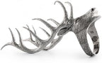 Vagabond House Elk Head Napkin Ring - Solid Pewter Napkin Ring for Lodge Style Decor - Rustic Table Accessory - 5.5" Long x 4" Tall by VagabondHouse