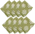 Falling Leaves Jacquard Napkins, Set of 8, Green - 17" W x 17" L by ElreneHomeFashions