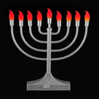 Electric Hanukkah Menorah,RGB Led Menorahs for Chanukah Decoration,Color Changing with Remote Control & Push-Button to Choose The Day and Timer Options Battery/USB Powered,Silver - Image 4
