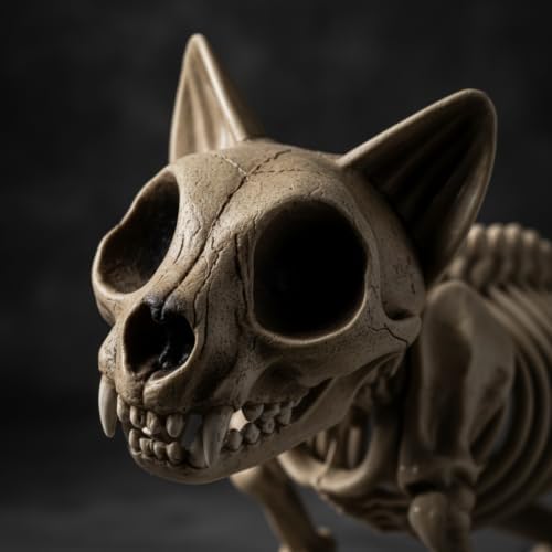 Halloween Toy Skeleton Cat, Spooky Decorative Figure, Haunted Holiday Décor - Image 2