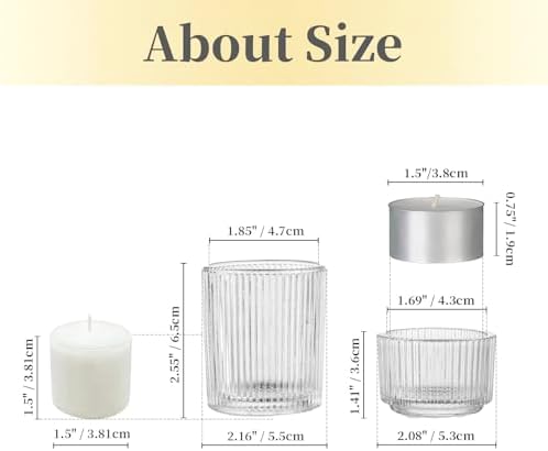 Hewory Glass Tealight Candle Holder: 24 PCS Clear Votive Candle Holders - Image 2