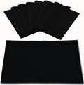 Cloth Placemats Set of 8, Linen Type Fabric Placemats Machine Washable Heat Resistant Placemats Wrinkle Free Thick Polyester Kitchen Place Mats for Dining Table (Black) by Rinpon