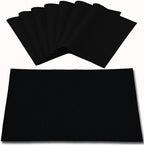 Cloth Placemats Set of 8, Linen Type Fabric Placemats Machine Washable Heat Resistant Placemats Wrinkle Free Thick Polyester Kitchen Place Mats for Dining Table (Black) by Rinpon