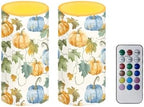 Battery Operated Pumpkin Candle Leaves Fall Flameless Candles LED Table Candles with 18-Key Remote Timer Color Changing for Thanksgiving Holiday Party Home Indoor Room Table Decorations - Image 2