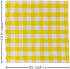 Yellow Cloth Napkins - Reusable Yellow Cotton Napkins - 100% Cotton, 12-Pack, 20"x20", Washable Checkered Plaid Table Napkins for Everyday Use and Parties, Weddings and Baby Showers (12 Pack) - Image 2