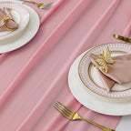 MDS Pack of 15 | Dusty Rose | 14ft Chiffon Table Runner 29x170 Inches Long Romantic Rustic Sheer Gauze Runner for Wedding Bridal Shower Birthday Banquets Engagement Spring Easter Boho Decorations - Image 4
