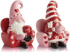 Wesiti 2 Pcs Valentine Gnome Figurines, 4.33 Inch Resin Decor for Tabletop by Wesiti