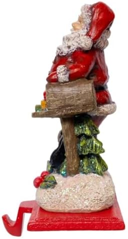Kurt Adler Santa with Mailbox Stocking Holder, 6.5 Inch Resin Christmas Mantel Stocking Hanger - Image 2
