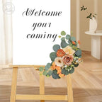 Odouzy Artificial Wedding Arch Flowers for Wedding Sign,Set of 2 for Welcome Ceremony Sign,Faux Floral Swags,Banquet and Reception Backdrop Floral Decoration (Orange) - Image 4