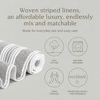 Over&Back 18x108 Woven Striped Table Runner - Washable Table Runners for a Custom Home Decor Tablescape - Coffee Table, Dinner Table, Living Room - Grey - Image 2