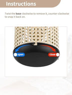 NUPTIO Metal Faux Rattan Candle Lanterns, Set of 2 - Image 5