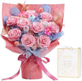 Lovenfold Flowers for Delivery Preserved Flowers Bouquet 9 Roses Bouquet,birthday Gifts for Women Mom Grandma(9 Pink Roses) by lovenfoldrose