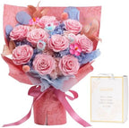 Lovenfold Flowers for Delivery Preserved Flowers Bouquet 9 Roses Bouquet,birthday Gifts for Women Mom Grandma(9 Pink Roses) by lovenfoldrose