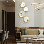 Hicarer 4 Pcs Decorative Wall Mirror Round Modern Circle Mounted Mirror Metal Wall Art Decor for Bedroom Living Room Entryway Dining Room Hallway(Gold) - Image 4