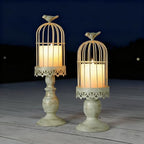 2PCS Iron Birdcage Candle Holder Decorative for Weddings Home Vintage Detachable Centerpieces Tables Hanging Outdoor Indoor Courtyard by Unknown