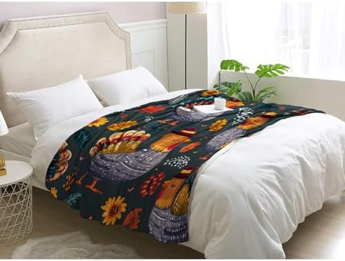 Thanksgiving Blanket, Fall Turkey Fleece Throw Blanket King Size for Couch Bed Sofa, Autumn Leaves Blankets and Throws, Decor & Gifts, Super Soft Plush Flannel Blanket, 108x90 - Image 3