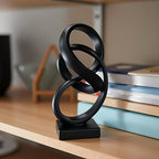 10" Modern Abstract Ribbon Decorative Sculpture, Knot Sculptures,Home Decor,Coffee Table Statues,Dining Living Room Desk Decor（Black） - Image 6