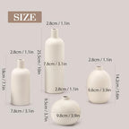 Ceramic Vase Set of 4, Classic Beige White Matte Vases Home Decorations for Table Shelf Office Centerpieces Decor - Image 3