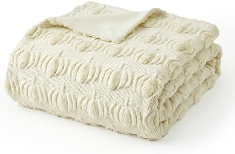 Horaldaily Fall Beige Pumpkin Faux Fur Throw Blanket 50x60 - Image 6