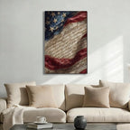Ship Next Day - American Patriotic Wall Art Framed Canvas, Vintage US Flag and Constitution Painting Print, Rustic Farmhouse Americana Decor for Living Room Office Bedroom, Made in USA - Image 2