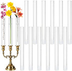 12 Pack 7.9” Acrylic Bud Vase Set for Taper Candlesticks Candles by Unknown