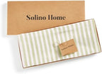 Solino Home 100% Pure Linen Table Runner, 14 x 108 in, Sage, Amalfi Stripe - Image 5