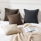 MIULEE Decorative Linen Pillow Covers 20x20 Inch Coffee - Image 4