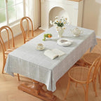 Zobesta Linen Table Cloth Rectangle Tables 60x84 Inch Plaid Gray Tablecloth by ZOBESTATABLECLOTH