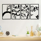 ruelen 4 Pcs Metal Birds Branch Wall Art,Tree of Life Wall Decor 17"x9.8" by ruelen