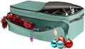 Christmas Ornament Storage Box - Christmas Ornament Organizer Storage Box with 3 Trays, Adjustable Grids, and Large Front Zipper Pocket - Fits up to 72 Bulbs and Decorations by Elf Stor (Green) by ElfStor