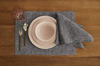 Solino Home 100% Linen Napkins Black Textured, Athena 20 x 20 in, Set of 4 - Image 2