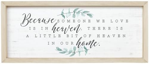 Simply Said, INC Farmhouse Frames Memorial Decor, Because Someone We Love is in Heaven Sign, 24 x 10 inch Wood Plaque, Made in USA, FF1055 by SimplySaidINC