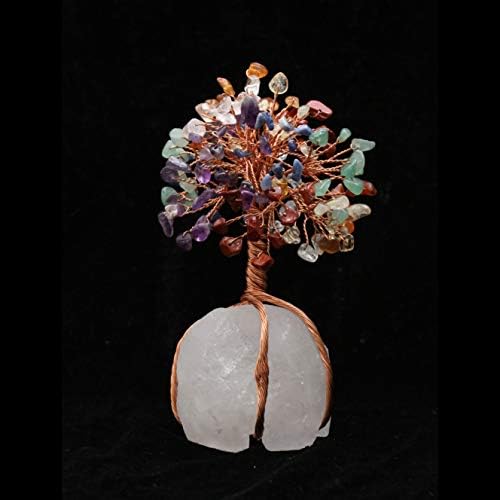 Crocon® 7 Chakra Crystals Tree of Life with Quartz Base, Birthday Gifts for Women, Men, Crystal Room & Home Decor, Birthday Gifts for Mom, Crystals and Healing Stones for Sister Presents, Money Tee - Image 2
