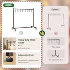 ELYKEN Christmas Stocking Holder, Free Standing Stocking Rack with 8 Removable Hooks, Small Stocking Stand, Heavy Duty Metal Tubes with Stable Base and Adjustable Feet, Bronze - Image 4