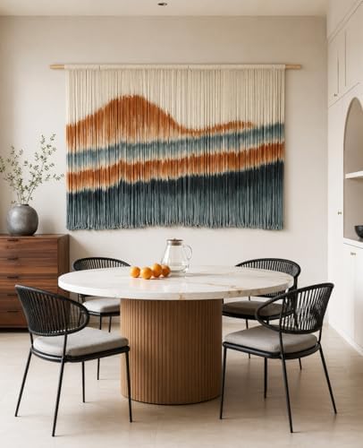 Tempospark Large Macrame Wall Hanging 59" x 39", Handmade Dip-Dyed Macrame Wall Art Tapestry, Boho Wall Hanging for Bedroom Above Bed, Living Room, Apartment, Entryways Decor (Mountain Landscape) - Image 4