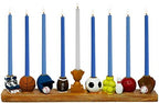 Rite Lite Hand Painted Resin Sports Hanukkah Menorah - Love of athletics - Features 9 games design - Perfect for every night of Chanukah Hanukkah - Image 3