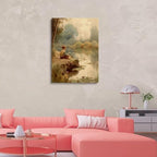 Vintage Boys Room Art,Boy By Pond Poster,Summer Decor Print,Boys Artful Nursery Print Painting,Vintage Prints of Children Playing,Vintage Art for Boy Nursery Bedroom Decor 20x30inch Unframed - Image 5