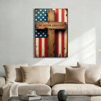 Ship Next Day – Framed American Flag Canvas Art, Patriotic Wall Decoration, Christian Home Decor, Independence Day Gifts, Stars and Stripes Painting, Made in USA - Image 2