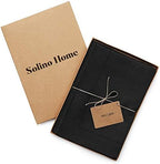 Solino Home 100% Pure Linen Napkins Black Hemstitch, 20 x 20 in, Set of 4 - Image 4