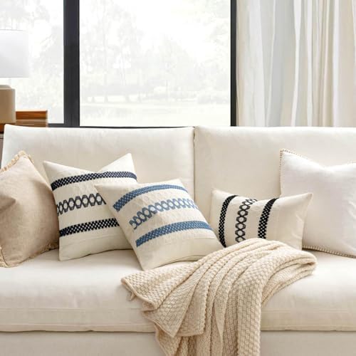 MIULEE Set of 2 Black Boho Decorative Pillow Covers 20x20 Inch - Image 2