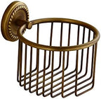Vintage Toilet Paper Holder Wall Mounted Bathroom Roll Tissue Wire Basket, Antique Brass by Kelelife