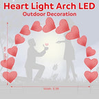 VIHOSE 10ft Wedding Heart Light Arch Large LED Outdoor Arches Decor - Image 5