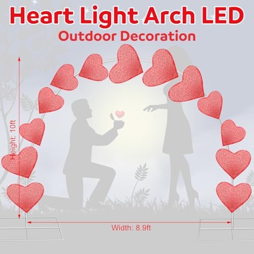 VIHOSE 10ft Wedding Heart Light Arch Large LED Outdoor Arches Decor - Image 5