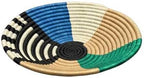 Handwoven African Basket Bowl for Fruits Home Decor (Green, Blue,black, 12in diameter) - Image 2