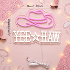 Zhengmy Yee Haw Neon Sign, USB Powered Western Cowboy Wall Decor - Image 4