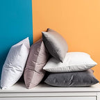 JUSPURBET 28x28 Euro Velvet Throw Pillow Covers Set of 2,Cream White - Image 2